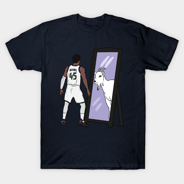 Donovan Mitchell Mirror GOAT (Utah) T-Shirt by rattraptees